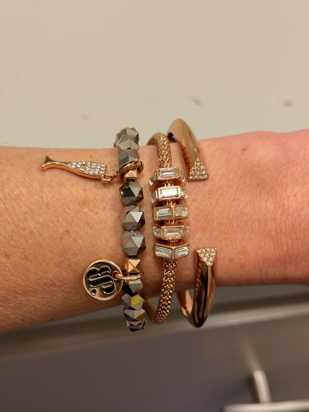 BOMB PARTY - HIGHLY SOUGHT-AFTER STACK! Champagne Toast! Rose Gold and Hematite